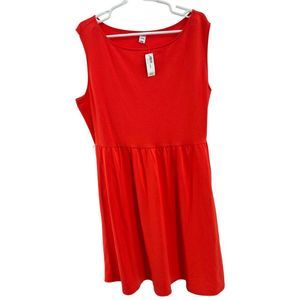 Old navy tank jersey knit dress red orange XL summer spring work casual vacation
